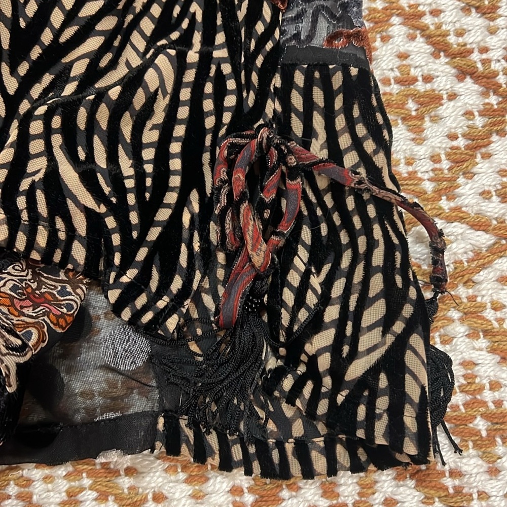 John Mark Velvet Burnout Patchwork Pattern Lady’s… - image 6